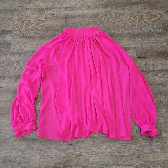 ZARA | Blouse Tie Detail Sheer Top | Sz. L - Picture 6 of 9